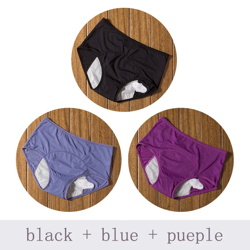 3pcs/Set Leak Proof Menstrual Panties Women