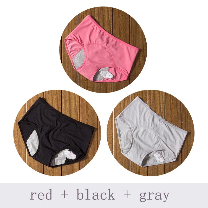 3pcs/Set Leak Proof Menstrual Panties Women