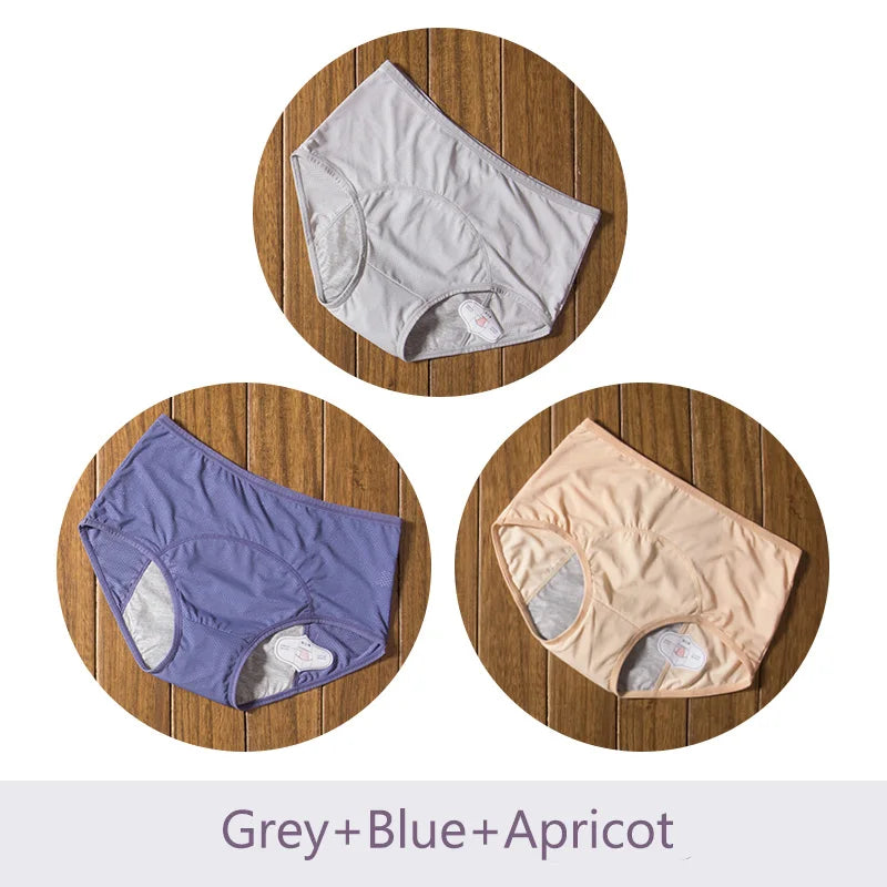 3pcs/Set Leak Proof Menstrual Panties Women