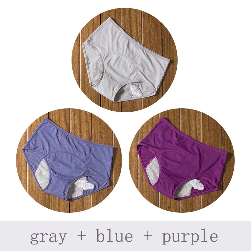 3pcs/Set Leak Proof Menstrual Panties Women