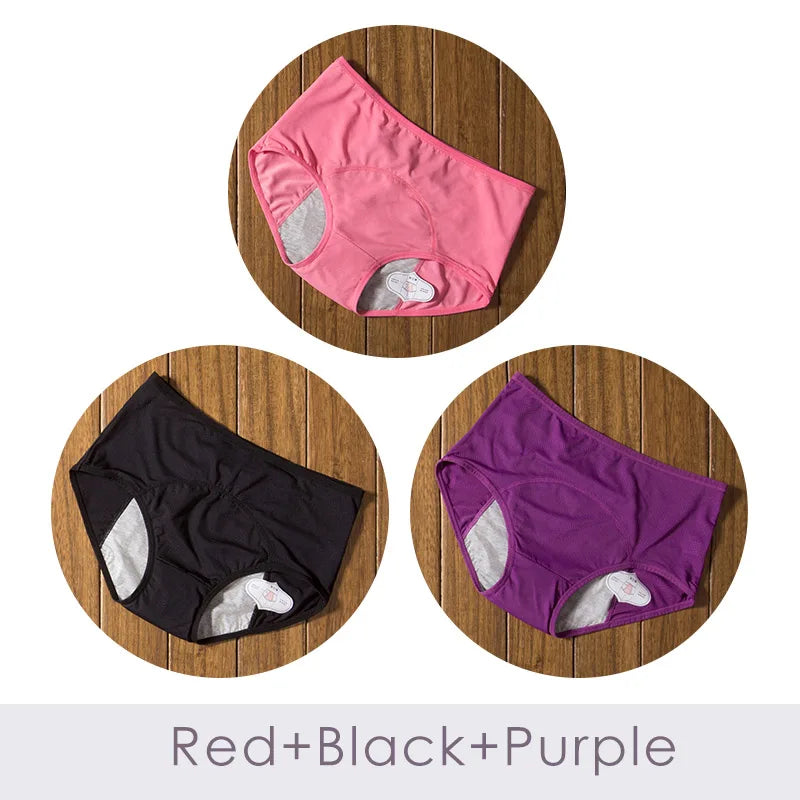 3pcs/Set Leak Proof Menstrual Panties Women