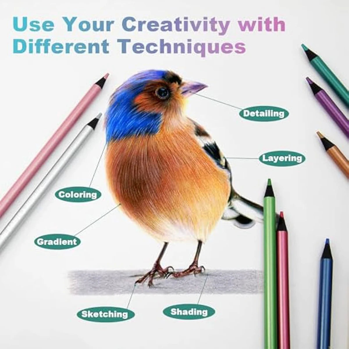 12 Colors Metallic Pencil