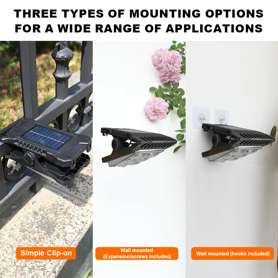 YD-18 Solar Clip Light Outdoor Portable Waterproof Body