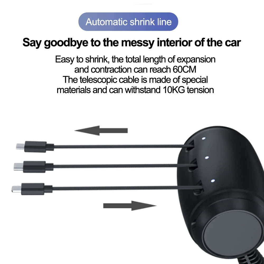 Multi Retractable Backseat Car Charger