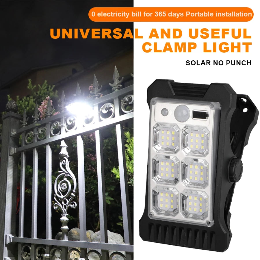 YD-18 Solar Clip Light Outdoor Portable Waterproof Body