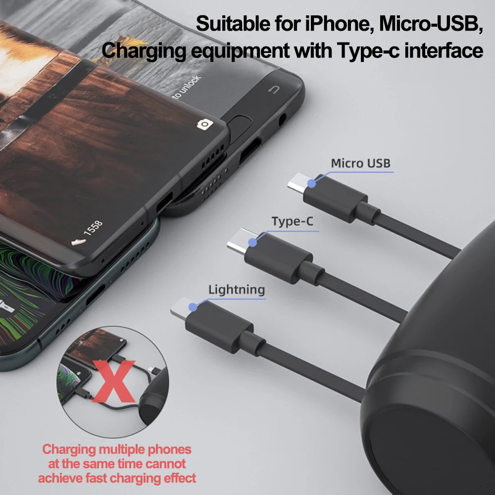 Multi Retractable Backseat Car Charger