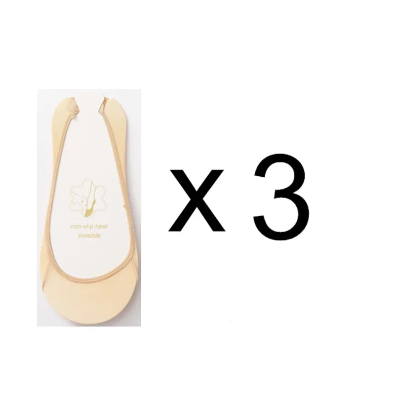 3 Pairs Invisible Boat Socks Women Summer