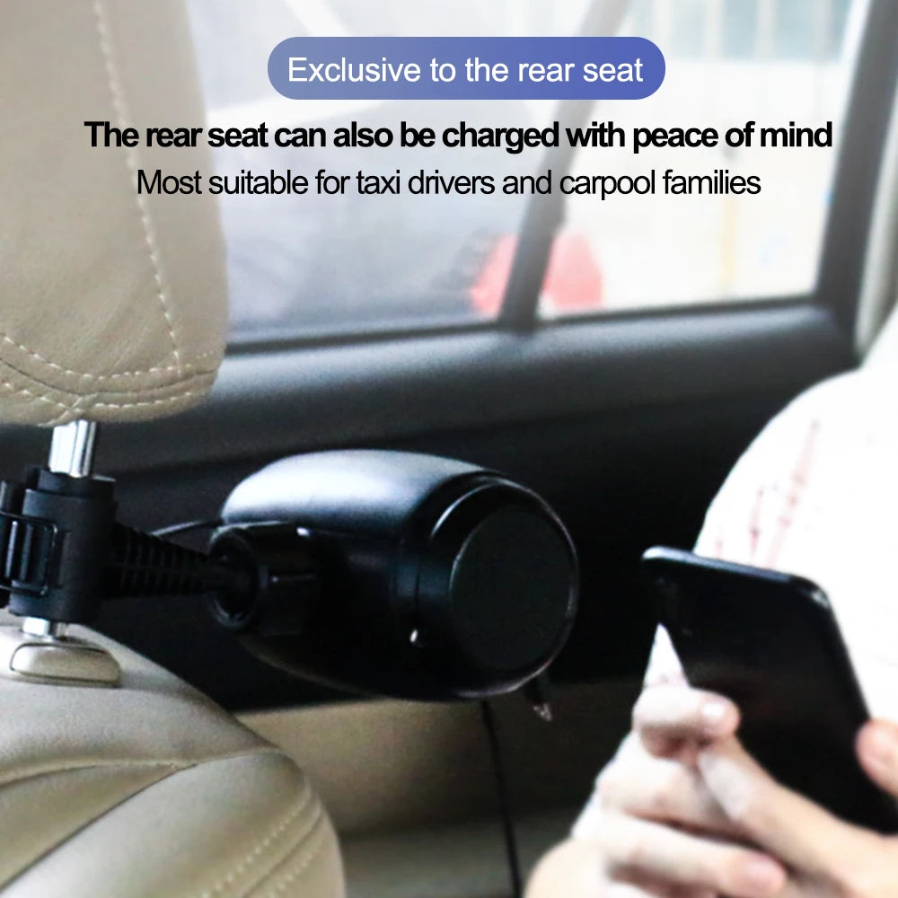 Multi Retractable Backseat Car Charger