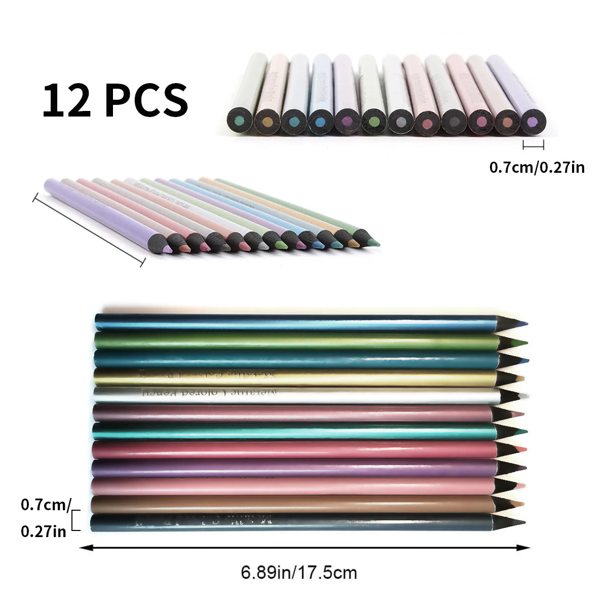 12 Colors Metallic Pencil