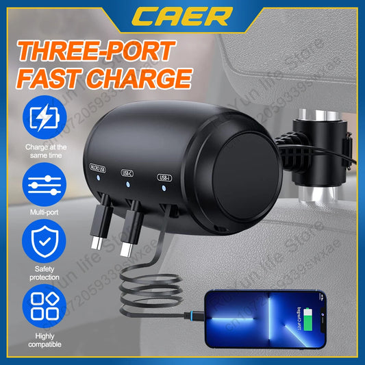 Multi Retractable Backseat Car Charger