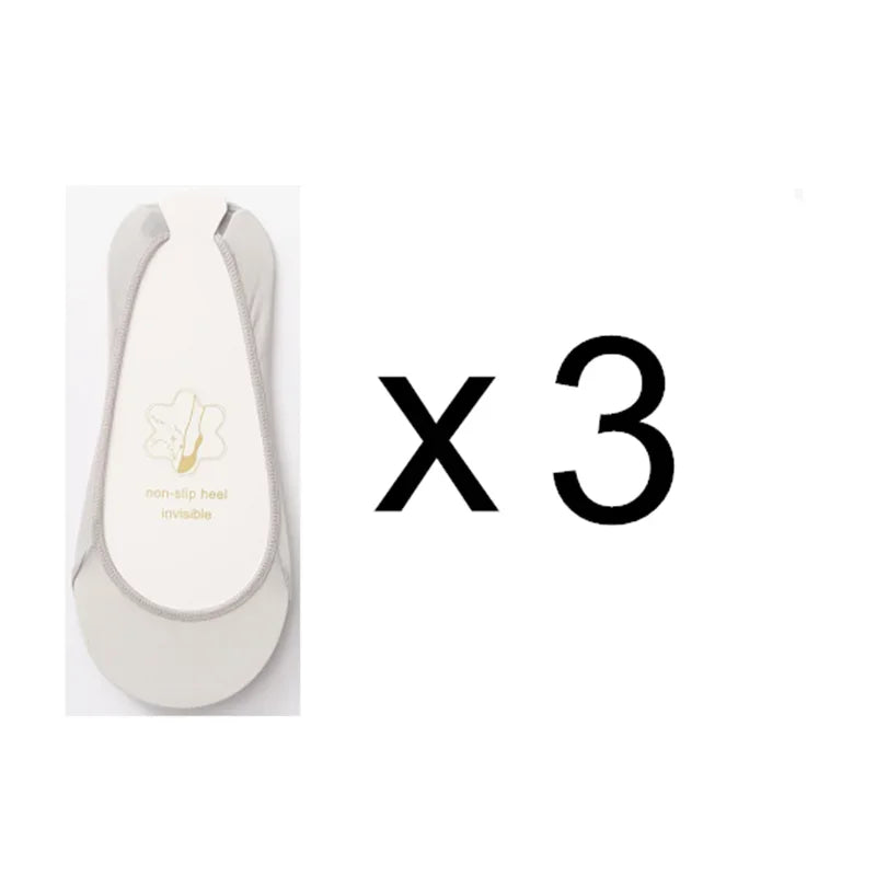 3 Pairs Invisible Boat Socks Women Summer